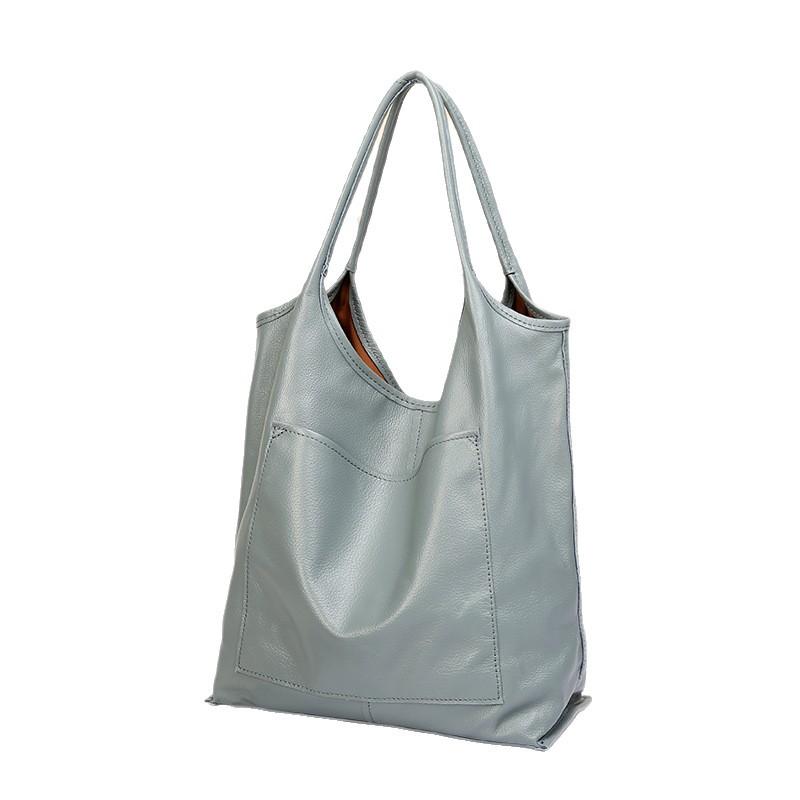 Leisure Large-capacity Tote Bag, Fashionable Cowhide Shopping Bag, Crossbody Bag for The Arm, Women's Bag