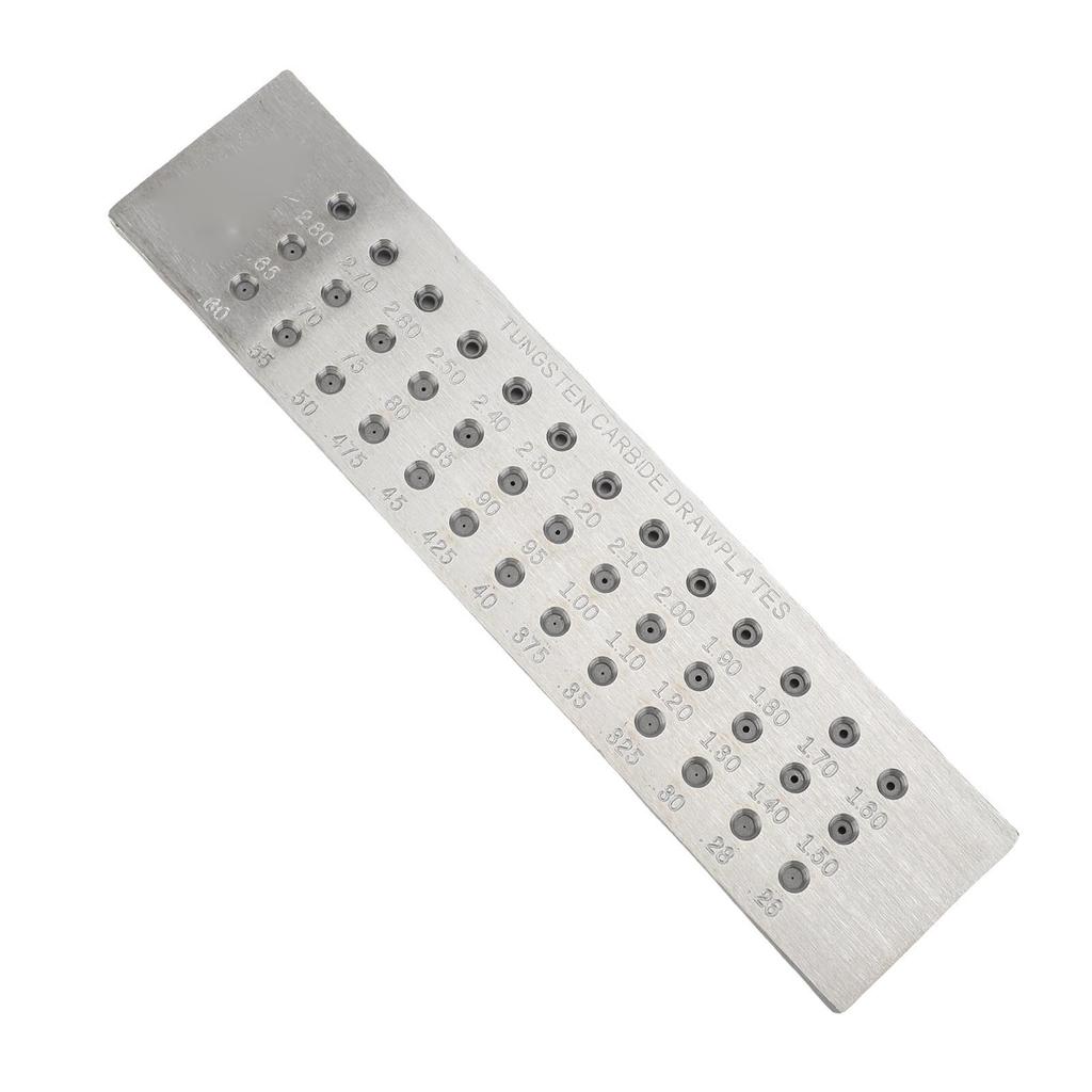 Gold- und Silberdraht Ziehplatte Wolframkarbid Rund Ziehplatte 39 Löcher 0,26 2,8 mm Ziehplatte für Schmuckherstellung