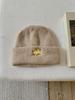 Autumn Winter Hats For Women Puppy Embroidered Knitted Beanie Ear Protection Cold Proof Keep Warm Baggy Cap Female New