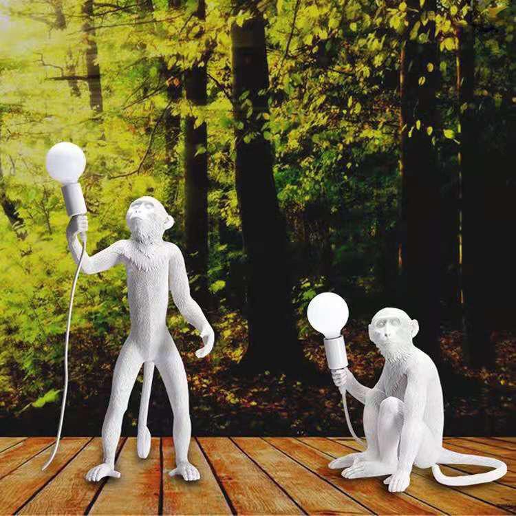 Industrial Style Monkey Lamp: Creative Hemp Rope Pendant for Restaurant, Kids' Room, or Store Display