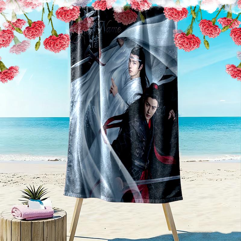 Custom NameFantasy Heroes Beach Towel Soft Microfiber Summer Towel Quick Dry Absorbent Towel for Beach Swimming Pool Travel