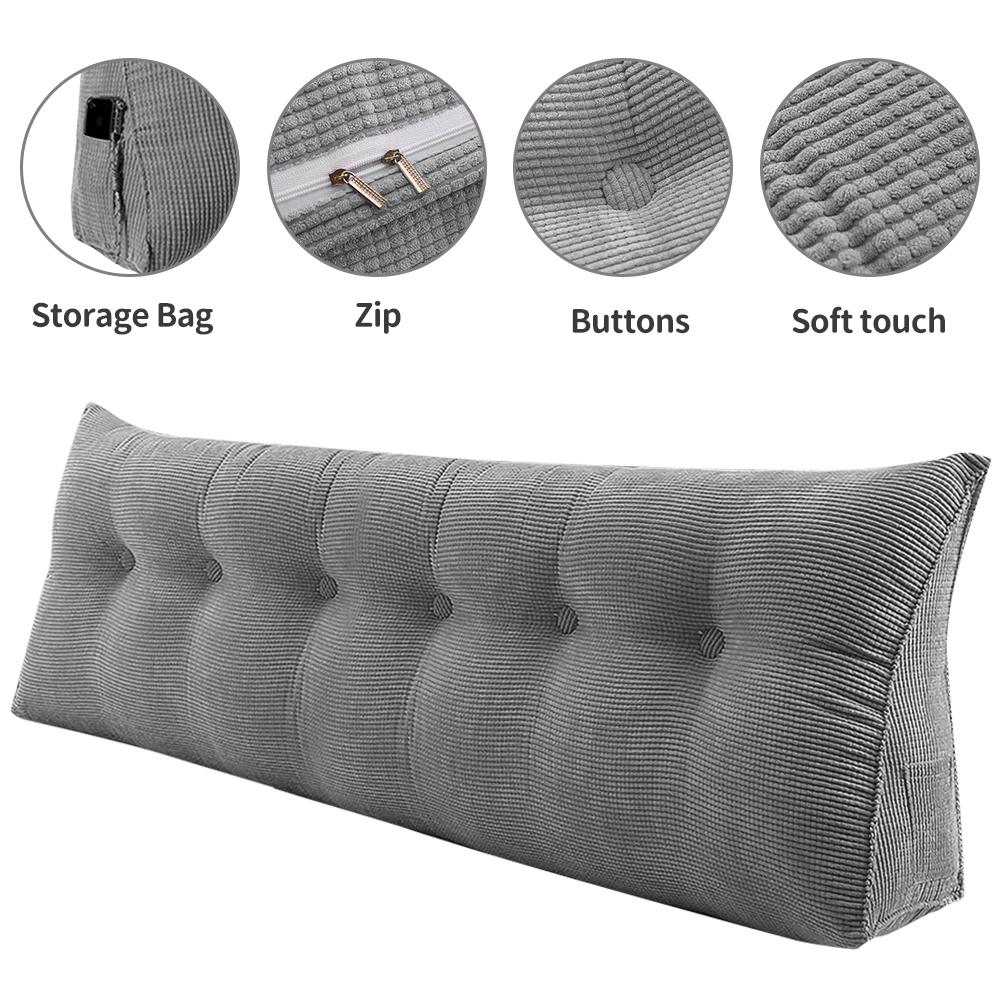 Rückenkissen Langes Keilkissen Lendenkissen 120/140/160/180/200cm, Für Bett Sofa Lesekissen Kopfteilkissen