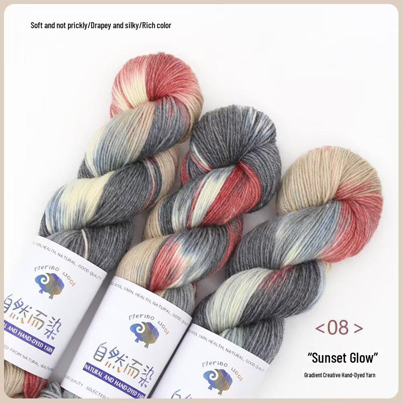 Hand-Dyed Blended Wool Yarn for Crochet & Knitting: 100g Skeins for Hats, Scarves, Sweaters & Coats