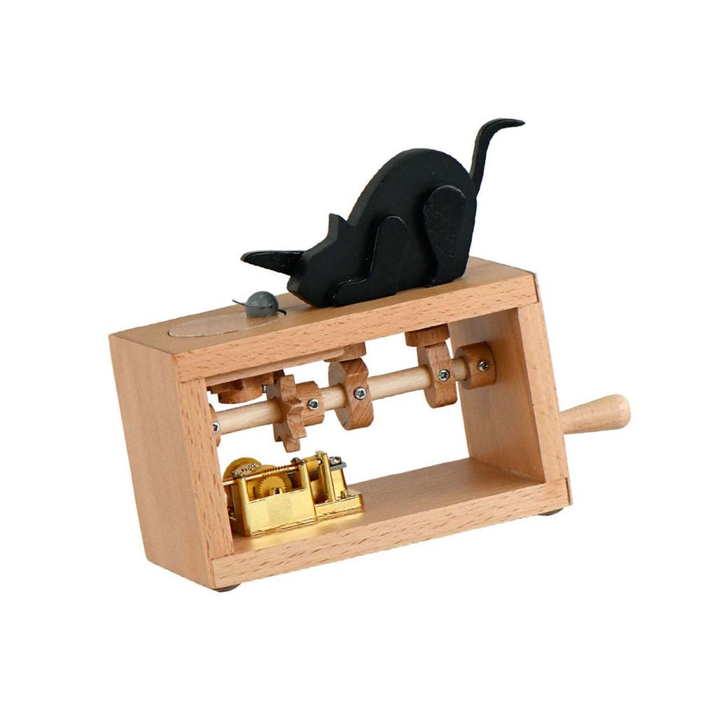 Vintage Styles Wood Music Box with Elegant Melodics Hand Cranked Musical Ornament for Collectors and Music Enthusiasts