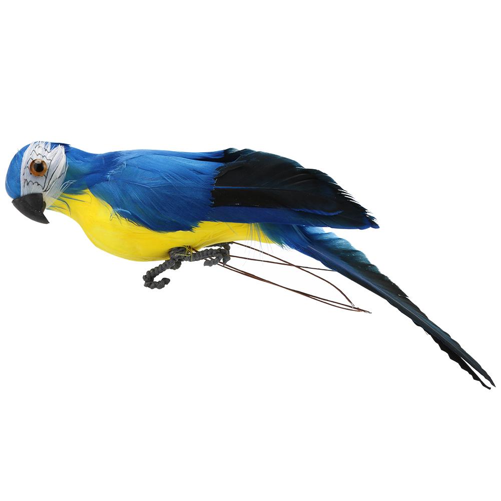 Artificial Simulation Foam Parrot Feather Garden Bird Prop Decor (Lake Blue)