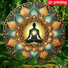 Yoga Lotus Silhouette Metal Wall Art Flat Design Home Office Decor