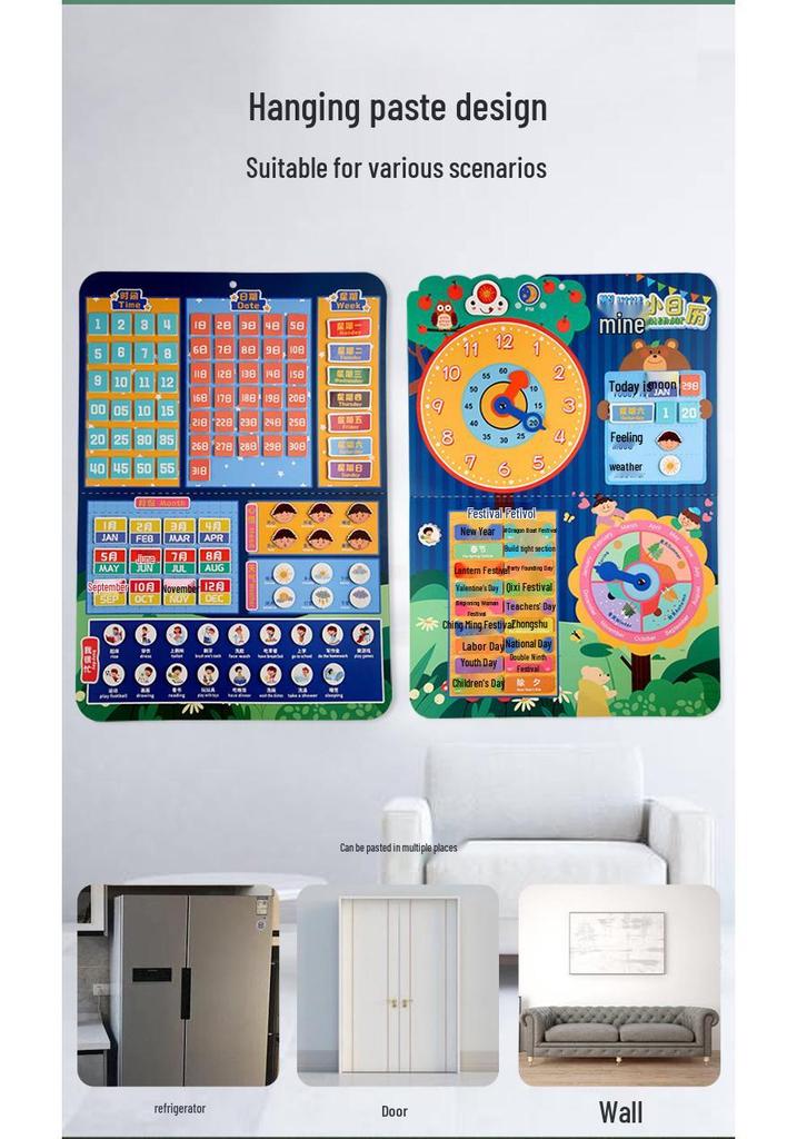 Kids' Early Learning Sticker Book: Number Recognition & Clock Toy