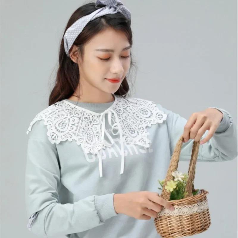 Girls Clothing Accessories Lace False Collar Hollow Shawl Cloud Shoulder Pearl Lace Shawl Antique Jewelry Fashion Accessories