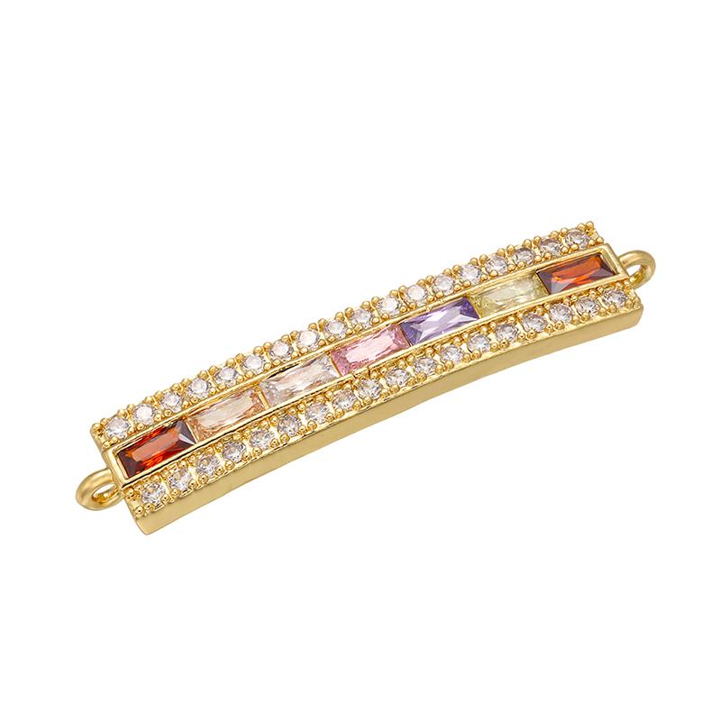 ZHUKOU Exquisite Rainbow Crystal Connector for Women Necklace Bracelet Handmade Jewelry Accessories making findings Model:VS429