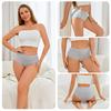 4Pcs/Set Mid Waist Cotton Panties for Women Sexy Lingerie Plus Size Strips Briefs Female Comfort Intimates Underpants