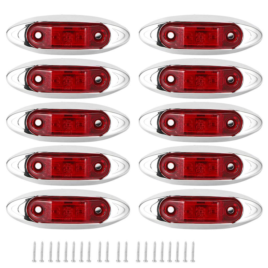 10pcs 3LED Side Marker Light Waterproof Dustproof Lamp for Truck Trailer Lorry