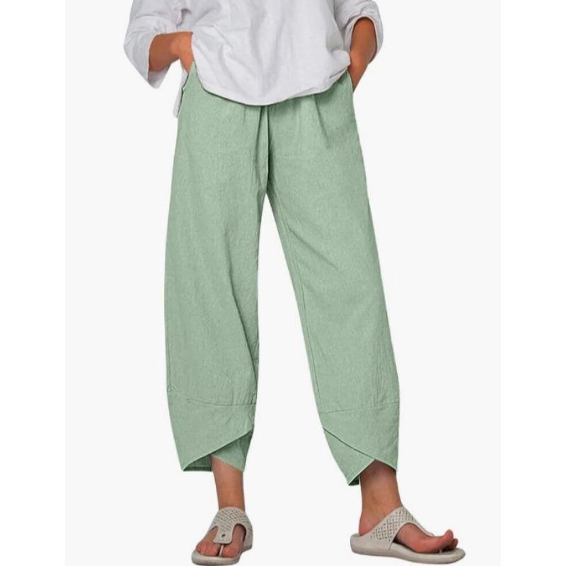 

Женские модные повседневные однотонные брюки с высокой талией и капри с принтом XXXXXL андроид зеленый