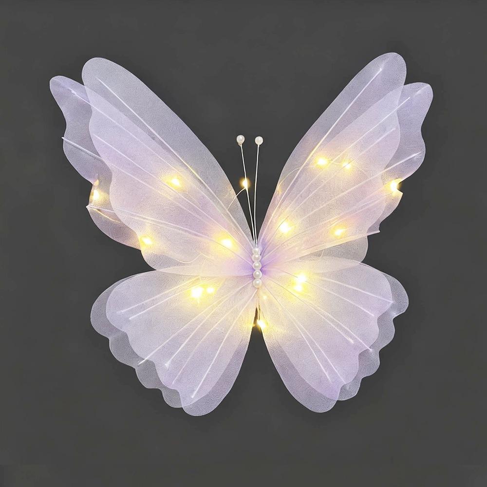 50CM Butterfly Strip Light Silk Material Luminous Decoration Sparkling Yarn Flower  Spring Party