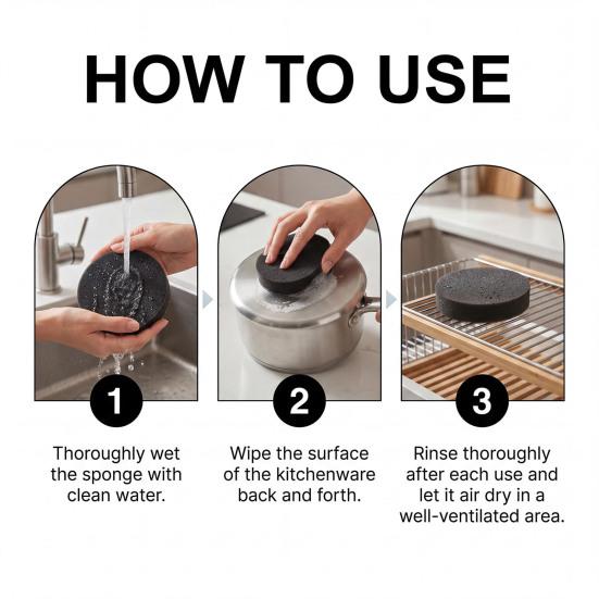 1/3/5Pcs Cleaning Sponge Ultra-Thin Stainless Steel Stain Scratch-Free Stubborn Stain Remover Sponge Kitchen Cleaning Tool