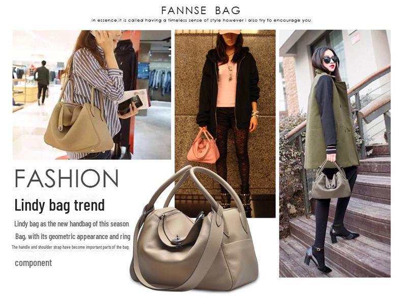 Lindy Genuine Leather Pillow Shoulder Handbag for Women