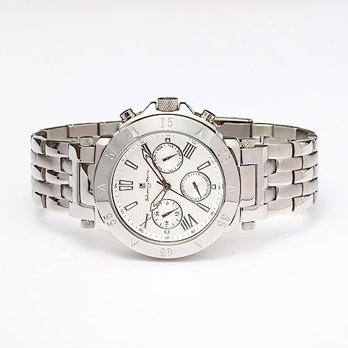 Salvatore Marra Stainless Steel Multi-Calendar Watch SM22108-SSWH Men's Silver
