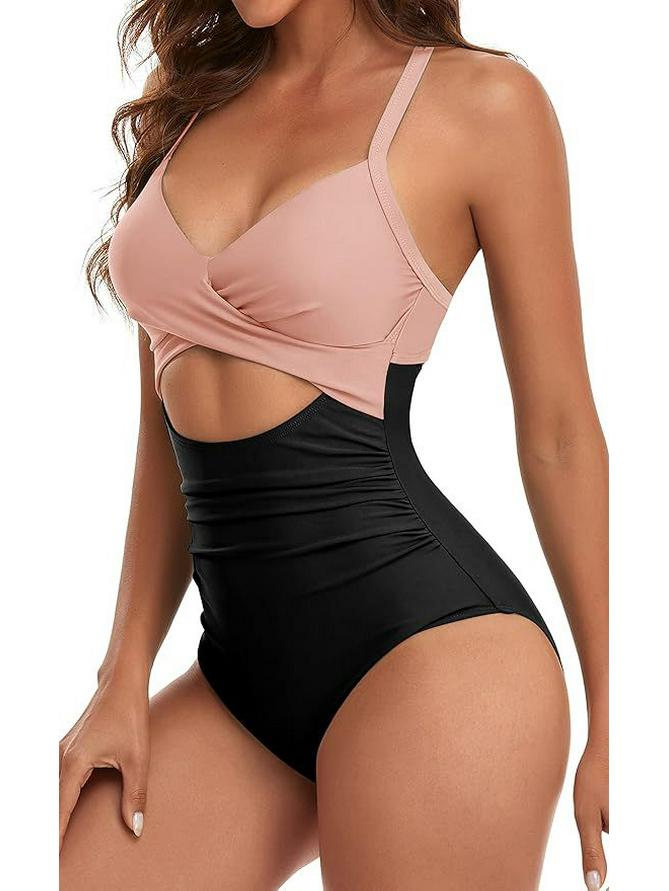 Women's Sexy Hollow Out One-Piece Swimsuit - Backless, Lace-Up Bodycon Bikini
