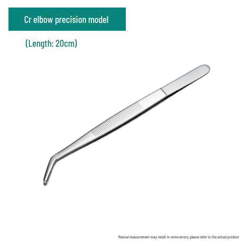 Silver Stainless Steel Non-Slip Tea Tweezers with Extended, Thickened Teeth