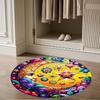 1pc Home Carpet with Stained Glass Design Non Slip Office Decor Gift Living Room Bedroom