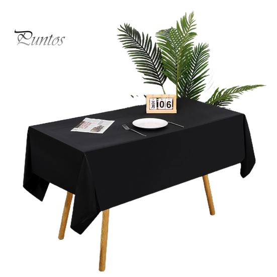 

Одноразовая скатерть из полиэтилена, толстая прямоугольная скатерть, простая в использовании, однотонная скатерть, украшение для дня рождения A чёрный