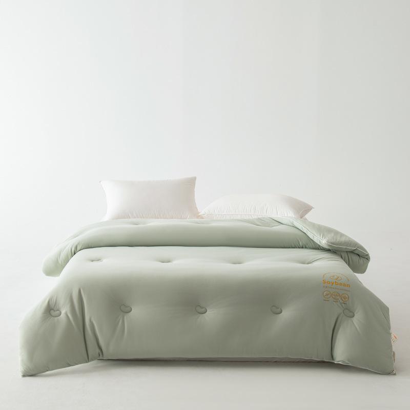 

Solid color Class A soybean fiber quilt, warm in winter thickened in winter universal in spring and autumn 180x220cm 2kg трава зеленый
