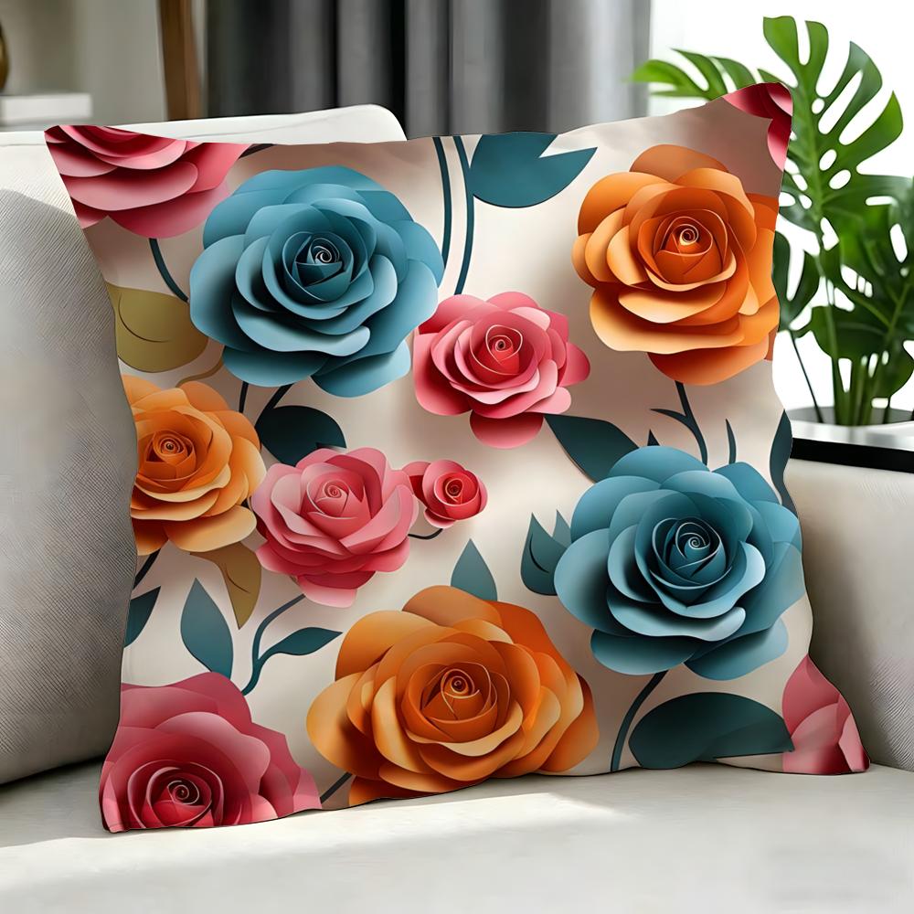 Art D Flowered Cushion Cover Cushion Cover Set Pcs X X X Pillowcase Decorative Sofa Home Decor