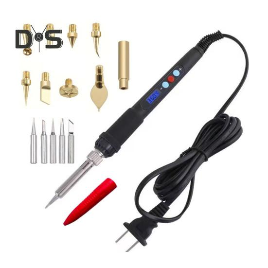 

Электрический паяльник с дисплеем контроля температуры, регулируемый, портативный, легкий, многофункциональный набор ручек для пайки US Plug