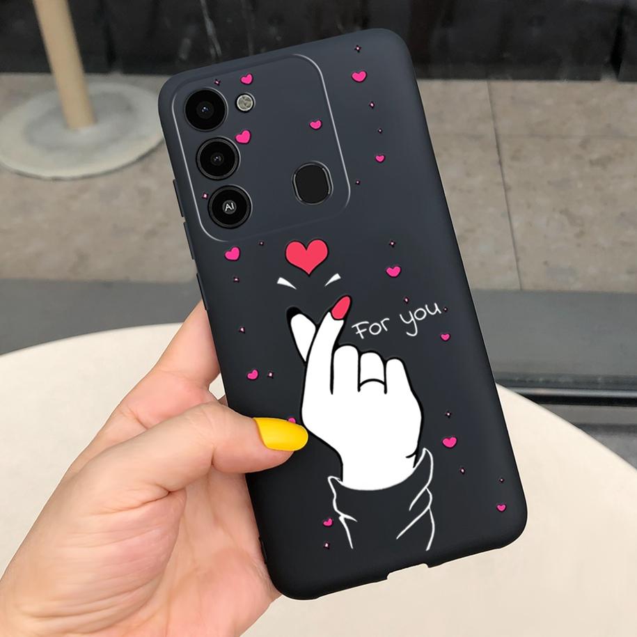 Couple Heart Silicone Case For Tecno Spark 8C Cover Spark8 8 C KG5k KG5j Painted Soft TPU Phone Case For Tecno Spark 8 Pro Etui