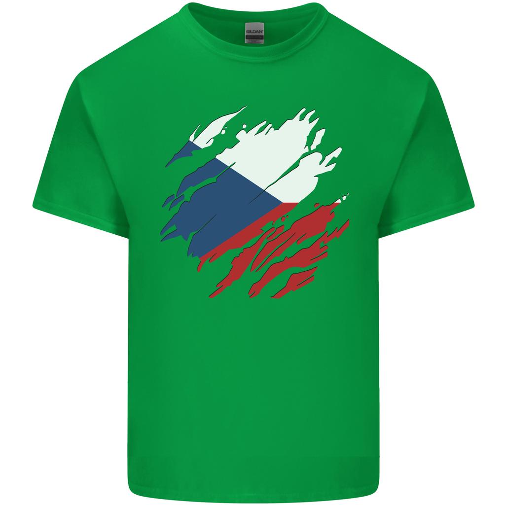 Torn Czechia Flag Czech Republic Day Football Unisexs Light Cotton TShirt