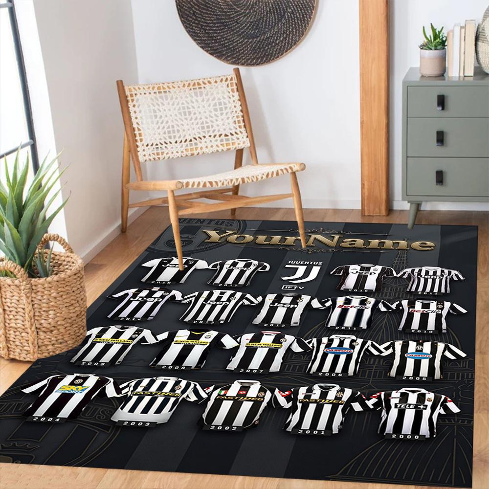 Juventus Customized Name Floor Mat Perfect for Decorate Room Kitchen Bedrooms Playrooms Anti-slip Rug Decorate Offices Best for Christmas
