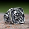 Vintage Herren 316L Edelstahlringe für Männer Tod Sense Herrschender Totenkopfring Herren Hip-Hop Punk Party Schmuck Geschenk