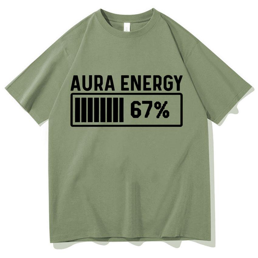 Trendy Graphic Clothing Aura Energy 67 Funny Six Seven Meme Crewneck Tshirt Men Women Pop Cotton T Shirt Short Sleeve Cozy Tops