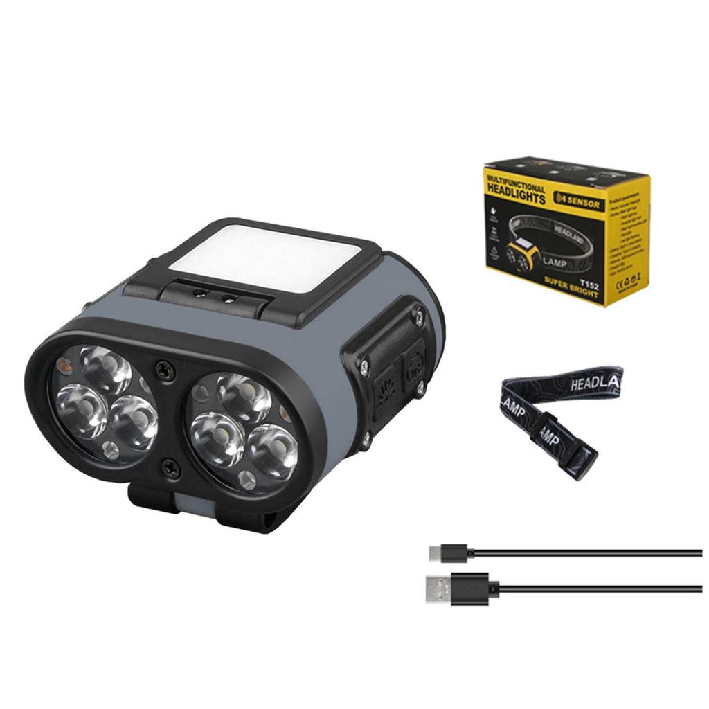 Led Headlamp With Digital Display Headlights Rechargeable Clip Usb Portable Motion Sensor Brightest Adjustable Headlamps Outdoor