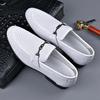 Leather men's shoes mesh breathable leather shoes men's classic casual small leather shoes one pedal lazy shoes men