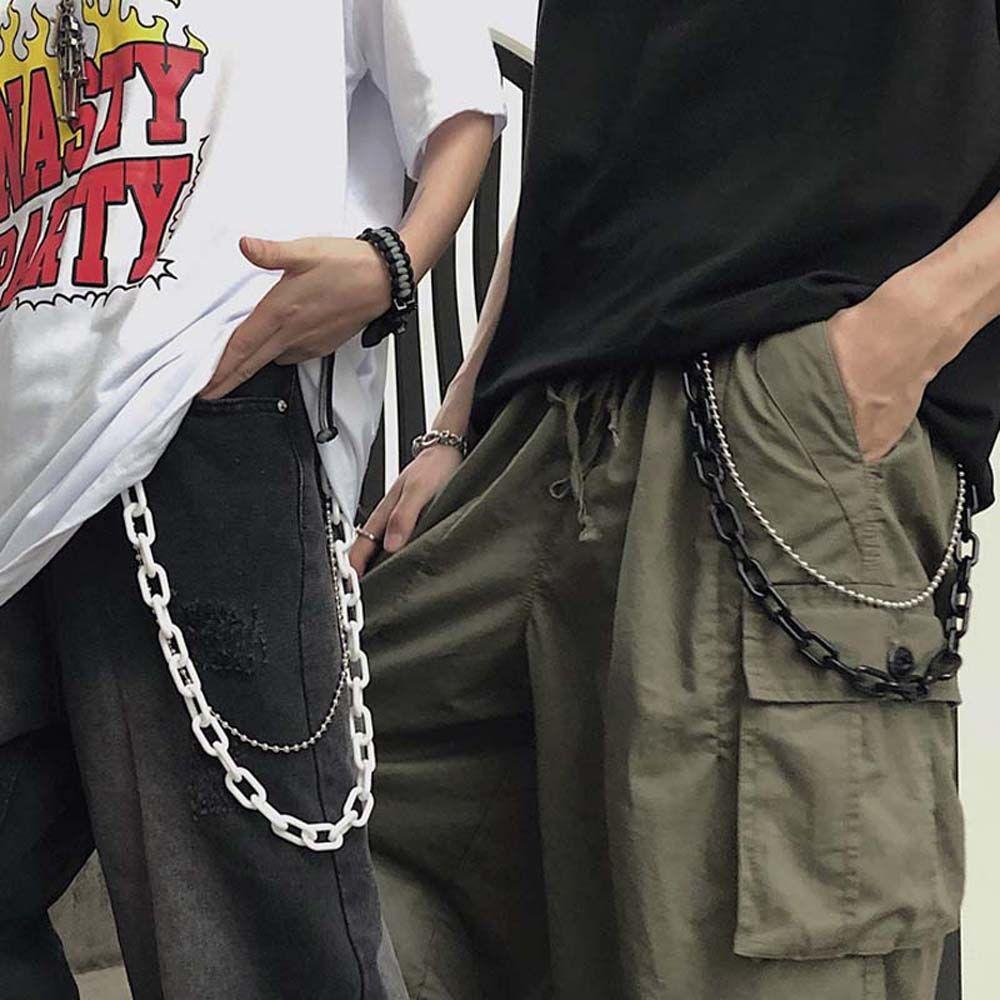Plastic Clothes Decoration Men Double Layer Pants Chains Punk Style Waist Chains Plastic Belts