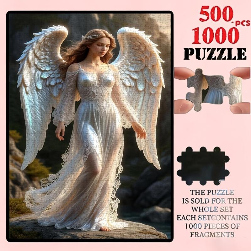 500/1000pcs Puzzle Game (Rockside Holy Light Wing Shadow Veil Dress) Suitable for Living Room Decoration, Wedding Room Arrangement, Gift Packaging, Ji
