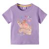 Girls TShirt Cute Elephant Print Short Sleeve Tee 100 Cotton Soft Breathable Summer Tops for Kids Children