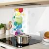 Glass Decorative Serving Board for Snacks Colorful Cubes 80X52 Cm