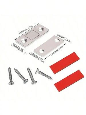 Strong Magnetic Cabinet Catches Ultra-Thin Door Magnets Stops Invisible Adhesive Drawer Magnet Catch for Kitchen Closet Closer