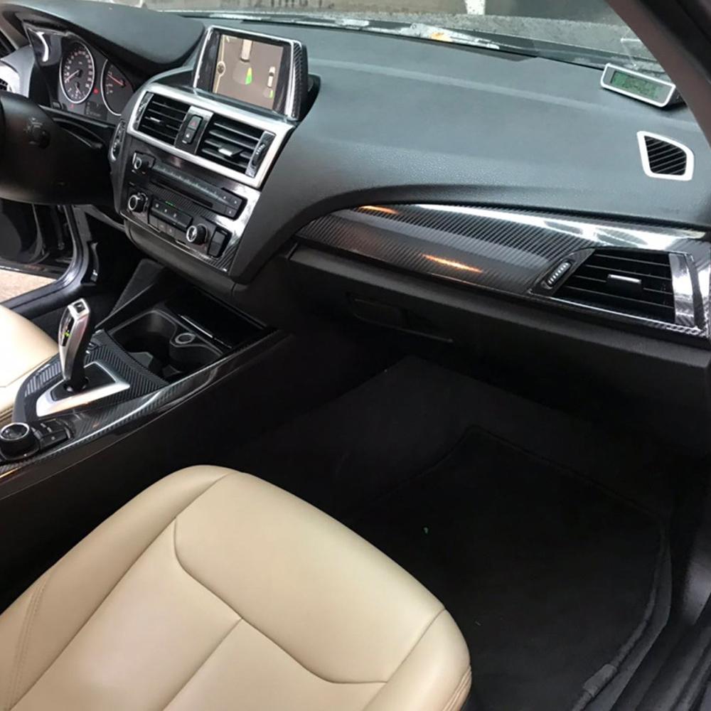 Carbon Fiber For BMW 1 Series F20 2012-2016 Film Interior Stickers Center Console Gear Dashboard Air Door Handle Lift Panel