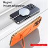 Genuine Leather for Magsafe Phone Case for iPhone 16 14 12 13 15 Pro Max 16Pro Luxury Lens Protection Magnetic Holder Back Cover