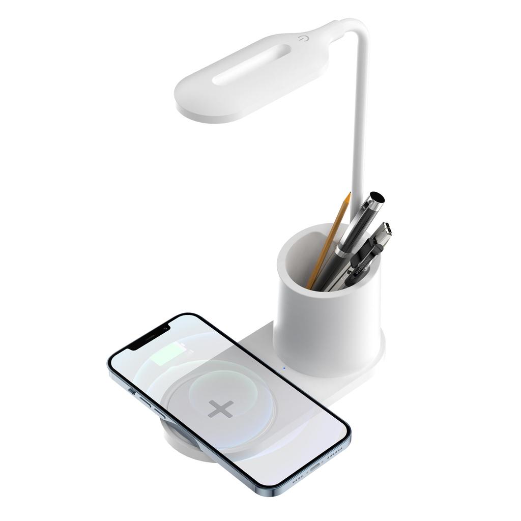 3 in 1 wireless charging desktop pen holder desk lamp 15W fast charging three-speed color temperature infinite dimming wireless charger