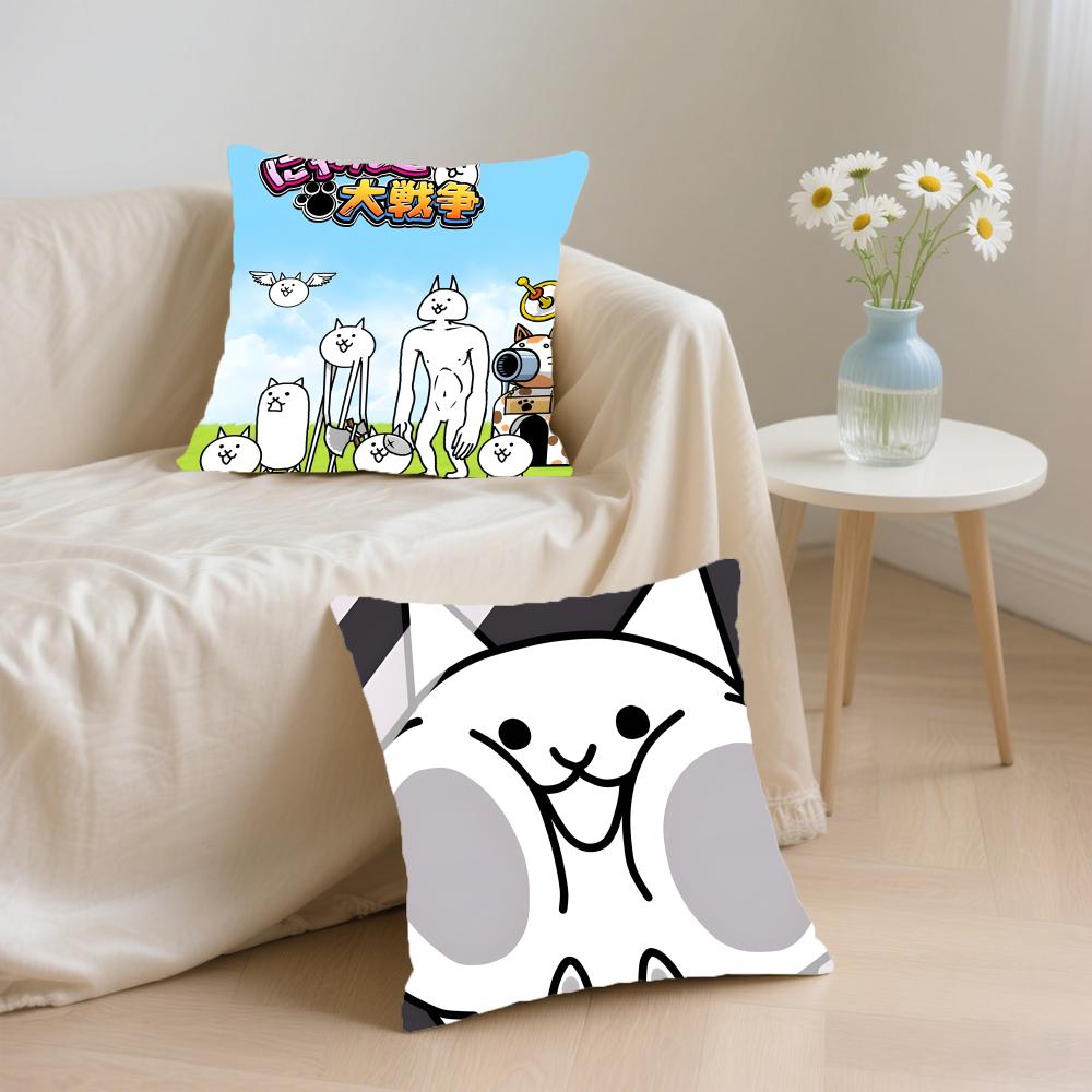 Anime T-The B-Battle Cats Cushion Cover Comfortable Reversible Pillow Cover Ideal for Car Sofa Bedroom & Beyond