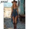 Women's Fashion Summer Spring Solid Color Print Sleeveless V-Neck Casual Dresses