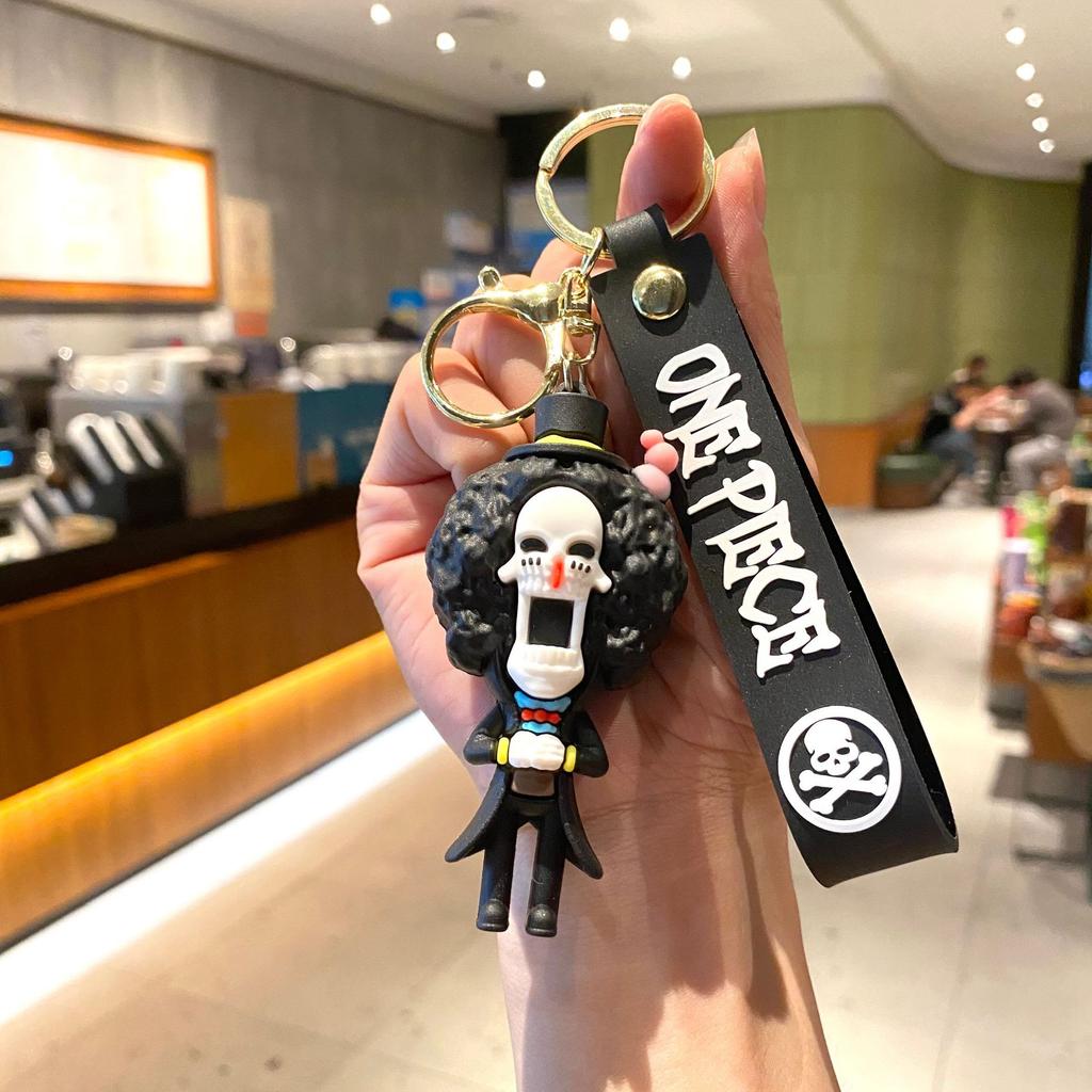 Perfect New Cartoon One Piece Key Chain Luffy Zoro Nami Usopp Chopper Robin Franky Brook Jinbe Children's Student Model Doll Bag Pendant