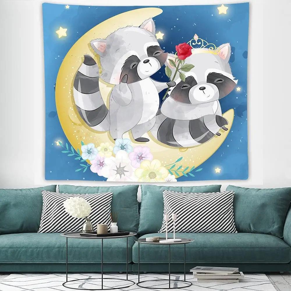 Cartoon Animal Tapestry For Children Boy Girl Bedroom Decoration Birthday Gift Cute Swan Bear Wall Hanging Kawaii Wall Tapestry