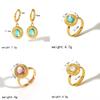 Geometric Titanium Steel Ring For Women With Zircon Stone Elegant Fashion Jewelry