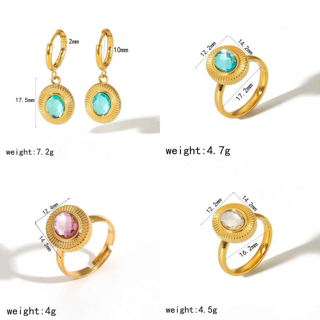 Geometric Titanium Steel Ring For Women With Zircon Stone Elegant Fashion Jewelry