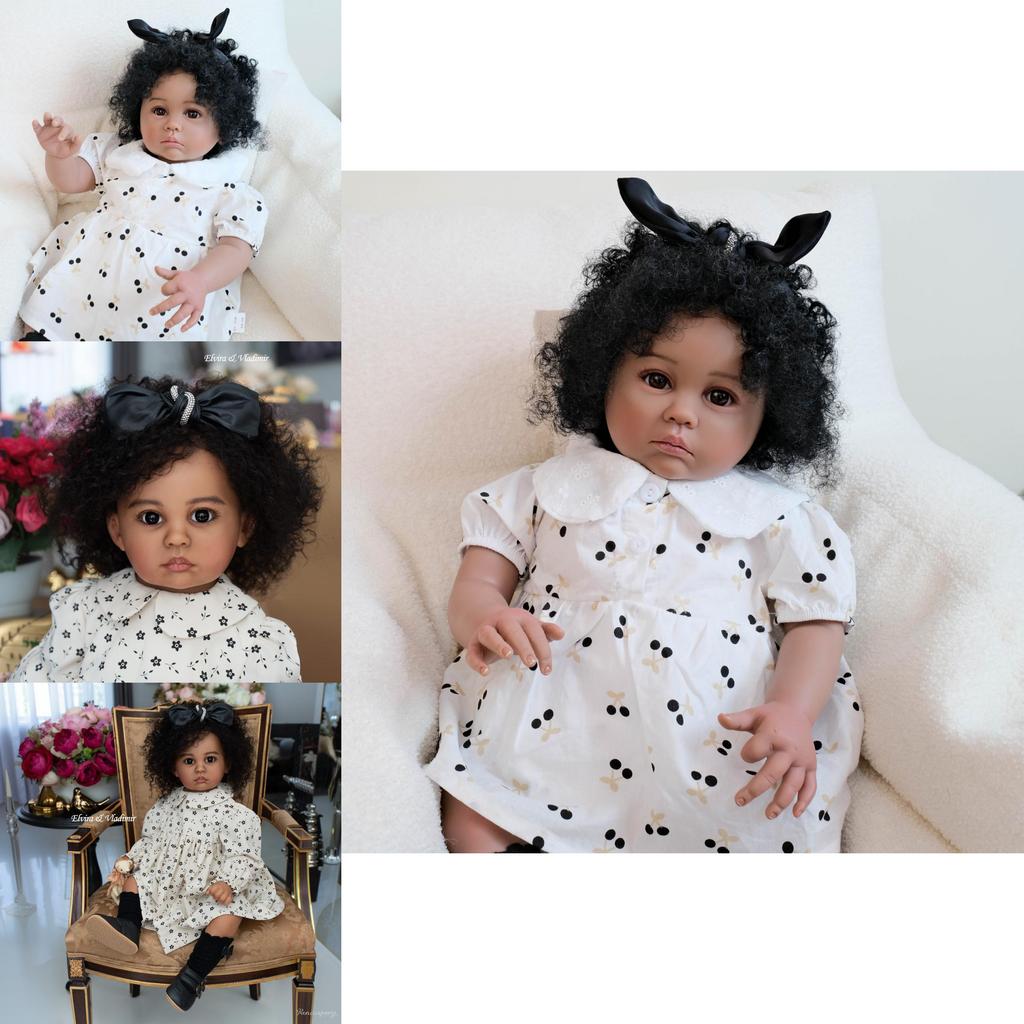 Cherry Print Doll Costume Silicone Reborn Baby Girl For Collectors And Play
