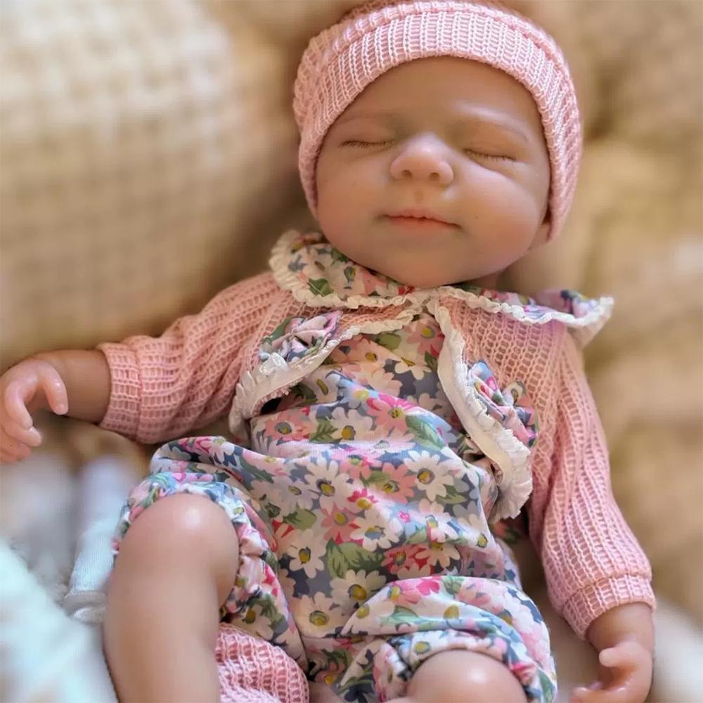 Gift Toys 13-inch Fully Solid Silicone Baby Rebirth Doll, Soft And Stretchable Reborn Baby Doll, Stress-relieving Toy
